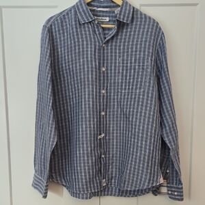 Tommy Bahama Blue and White Checkered Shirt